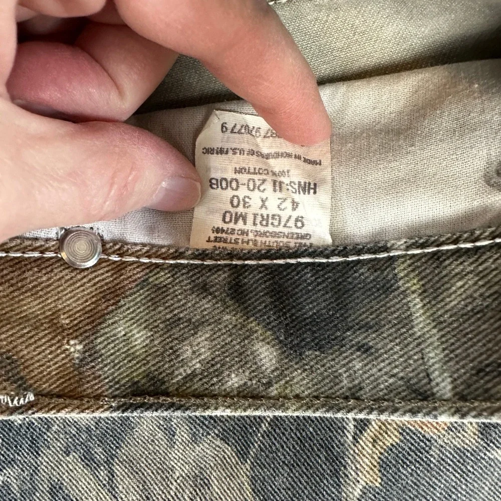 Wrangler Authentic Jeans 42x30 Mossy Oak Camo Straight Leg Double Knee 97GR1MO - Picture 6 of 12